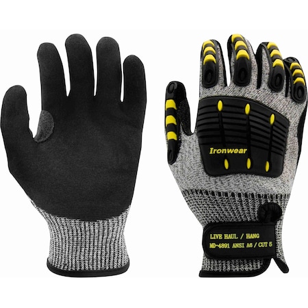 Ironwear A6 Cut Resistant Nitrile Palm Polyethylene Gloves with TPR, 3X-Large 4891-3XL