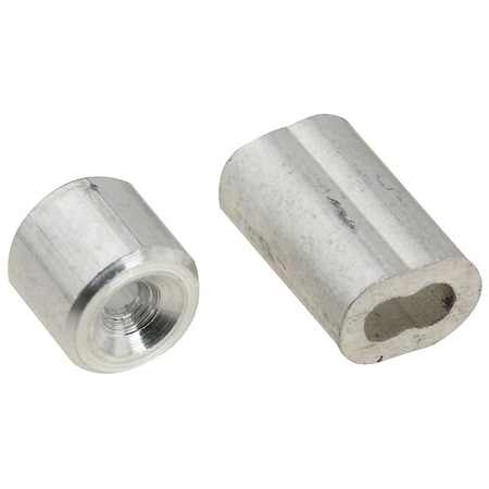 National Hardware SPB3231 Series Ferrule and Stop, 1/16 in Dia Cable, Aluminum N830-350