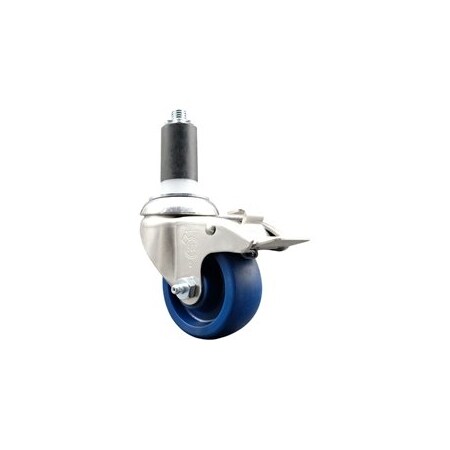 Service Caster 3 Inch 316SS Solid Poly Swivel 1-1/4 Inch Expanding Stem Caster Lock Brake SCC SCC-SS316TTLEX20S314-SPUS-114