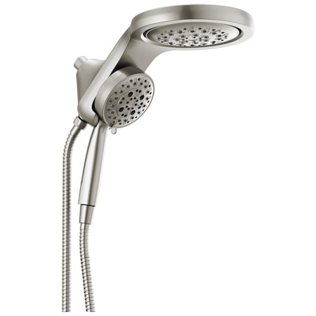 Delta Universal Showering Components HydroRain H2OKinetic 5-Setting Two-in-One Shower Head 58680-SS-PR25