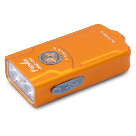Fenix Lighting Fenix E03R V2.0 Compact Keychain Flashlight, Lithium Ion, White/Red LED, 500lm, Orange E03R V2 Orange