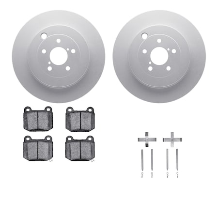 Dynamic Friction Co DFC GEOSPEC Coated Rotors with 5000 Brake Pads - Ceramic and Hardware 4512-13085