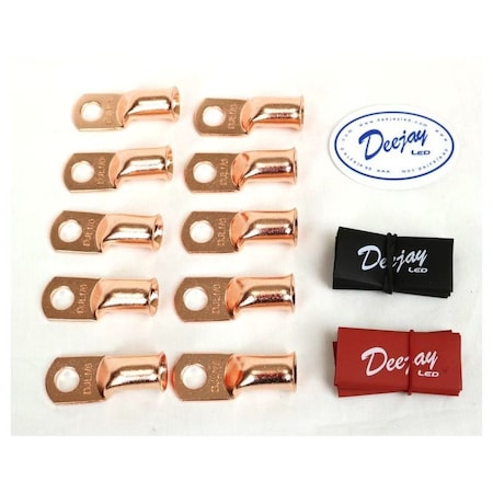 Deejay Led Crimp Connector Style for 0 Gauge Wire PINK/BLACK insulators, 10PK TBH0GA10PINKBLK