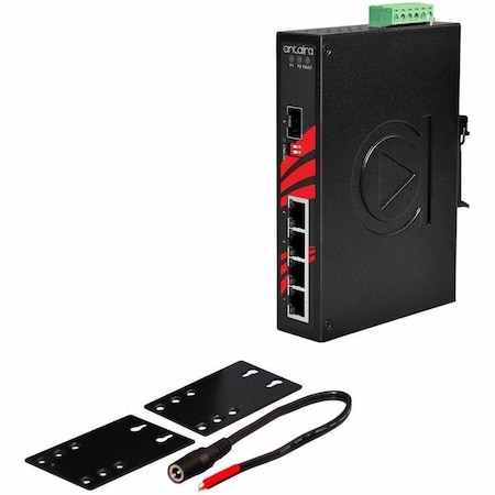 Antaira 5-Port Industrial Unmanaged Ethernet Switch, w/4-10/100/1000Tx + 1-100/1000 SFP slot, EOT: -4075C LNX-0501G-SFP-T