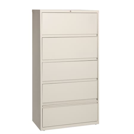 Hirsh 36" W 5 Drawer File Cabinet, Putty, Letter 17901