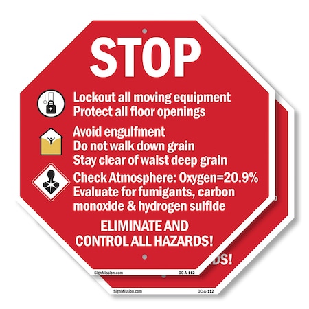 Signmission Plastic Sign, 10 in Width, 10 in Height, , 2 PK OC-P-2PACK-10-112