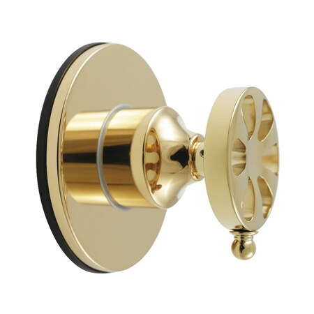 Kingston Brass Single-Handle Three-Way Diverter Valve with Round Trim Kit, Polished Brass KS3032RX