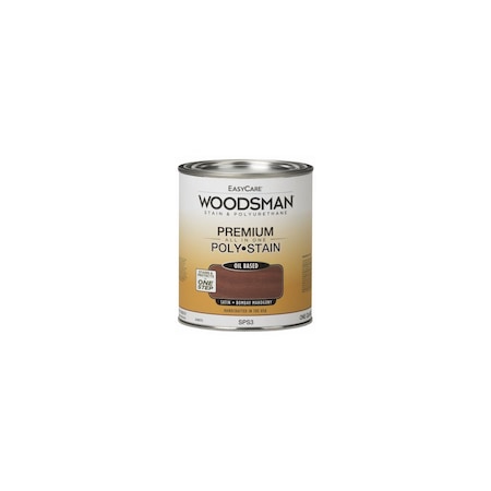 True Value Woodsman Stain & Polyurethane In One, Oil-Base Satin, Bombay Mahogany, Qt. SPS3-QT