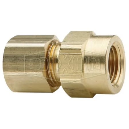 Dixon Compression Female Connector, 5/8 x 1/2 in Nominal, NPTF x UNF End Style, Brass 66C-1008
