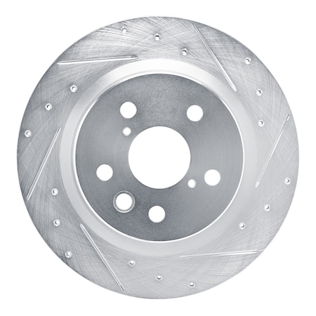 Dynamic Friction Co DFC Brake Rotor - Drilled and Slotted - Silver 631-75056R