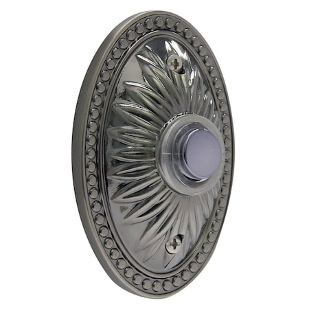 Iq America DP1231  Over-sized Wired Pewter Lighted Pushbutton Doorbell DP1231