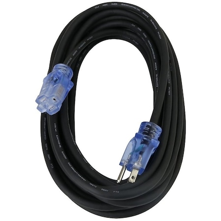 Powerzone Extension Cord, 14 AWG, Outdoor, 14/3, Black, Rubber, 25 ft OREC732725