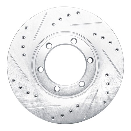 Dynamic Friction Co DFC Brake Rotor - Drilled and Slotted - Silver 631-37007L