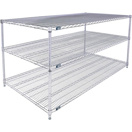 Global Industrial Nexel 3 Shelf, Stainless Steel Wire Shelving Unit, Starter, 72"W x 36"D x 34"H B3149797