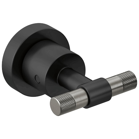 Brizo Litze Two-Handle Wall Mount Tub Filler Handle Kit, T-Lever Matte Black/Luxe Steel HL70433-BLSL