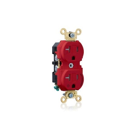 Leviton Dup Rec 20A 125V 1MCtrl TR Self-Gr Red 5362-1PR