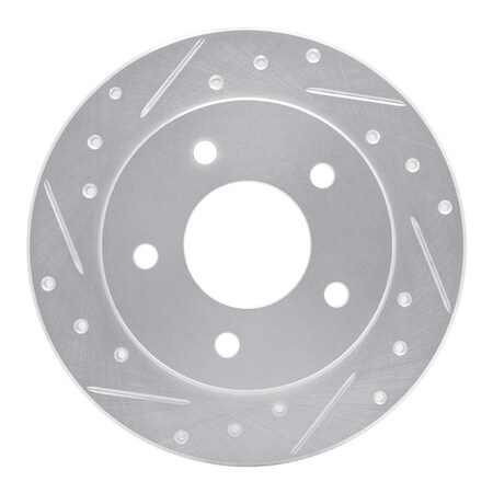 Dynamic Friction Co DFC Brake Rotor - Drilled and Slotted - Silver 631-46003L