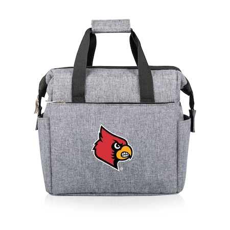 Picnic Time Family Of Brands NCAA Louisville Cardinals On The Go Lunch Bag Cooler - Soft Cooler Lunch Box, Heathered Gray 510-00-105-304-0