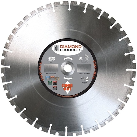 Diamond Products DIAMOND PRODUCTS 84968 Circular Saw Blade, 14 in Dia, Diamond Cutting Edge, Universal Arbor 84968