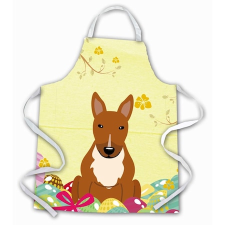 Carolines Treasures Easter Eggs Bull Terrier Red Apron BB6134APRON