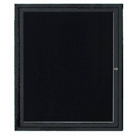 Aarco Outdoor Enclosed Directory w/ Al Frame, Powder Coated Black, Letter Panel is Black Vinyl, 36''Hx30''W OADC3630BK