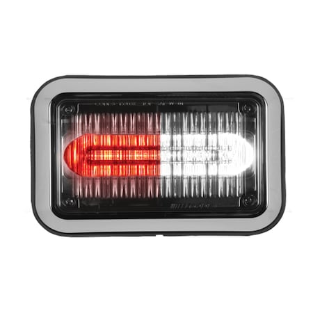 Code 3 LED PrizmIi, With Bezel, Red/White, 4"X6" 4612CRWBZ-75