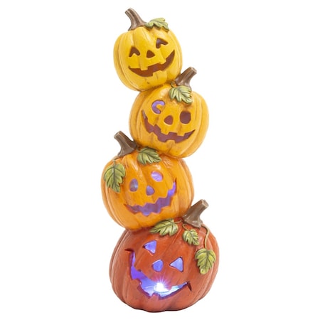 Gerson 16 in. Stacked Pumpkins Halloween Decor 2736690