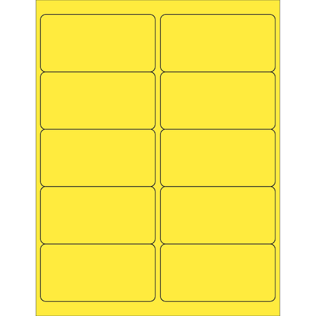 Tape Logic 4 x 2in Yellow Rectangle Laser Labels, 1000PK LL178Y