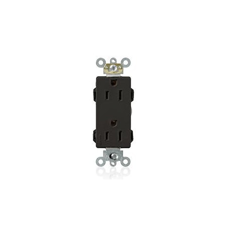 Leviton Straight Blade Receptacle, 5-15R, 15 A, 125V AC, Flush Mount, Self-Grounded M1626-E