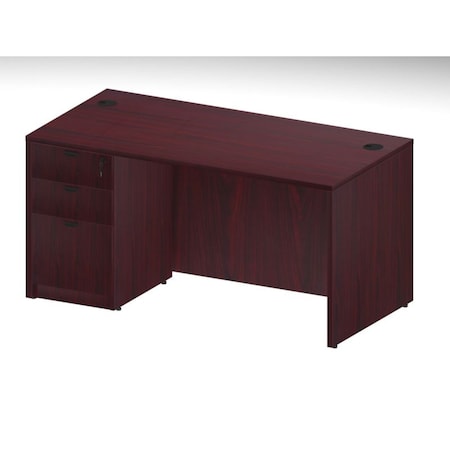 Boss Office Products BOSS 48" Desk with File Ped in Mahogany Finish Group104-M