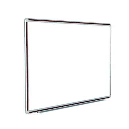Ghent Porcelain Whiteboard, Magnetic w/ DecoAurora Aluminum Frame, 4'H x 8'W, Mahogany DFMMH48