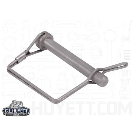Huyett Tab Lock Pin, Square Handle, 2-Wire, 300 SS, 0.375 in Dia x 2.250 in Length x 2.750 in Shank Length SNATS-375-2250S