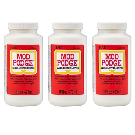 Mod Podge Decoupage Glue, Gloss, 16oz., 3PK CS11202