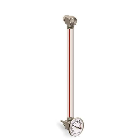 Oil-Rite Nylon Liquid Gauge with Dial Thermometer with 3in. to 12in. Centerline - 11in., 1/2in.-20 with Nuts B3642-21100BB1W