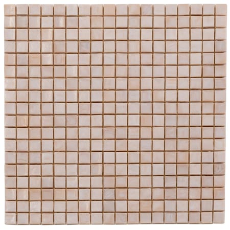 Apollo Tile Skosh 11.6inx11.6in Glossy Shimmer Beige Glass Mosaic Wall and Floor Tile 18.69 sqft/case, 20PK APLNB88BG314A