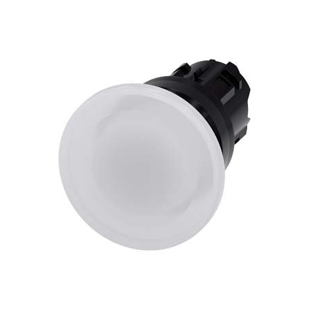Siemens Illuminated mushroom pushbutton, 22 mm, round, plastic, white 3SU1001-1BD60-0AA0-ZY15