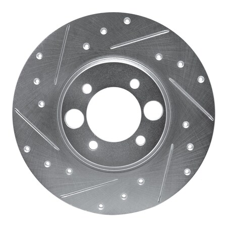 Dynamic Friction Co DFC Brake Rotor - Drilled and Slotted - Silver 631-20000L