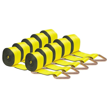 Mytee Products 4 in. x 30 ft. Winch Straps w D Ring, 10PK WS430Dx10