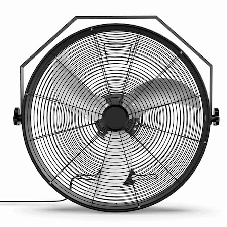 Edendirect 20 in. 3-Speed High Velocity Black Indoor/Outdoor Wall Mount Fan with Rack IR-WALL20RK02