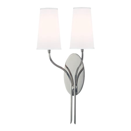 Hudson Valley Lighting Rutland 2 Light Wall Sconce 12 In. Polished Nickel 3712-PN-WS