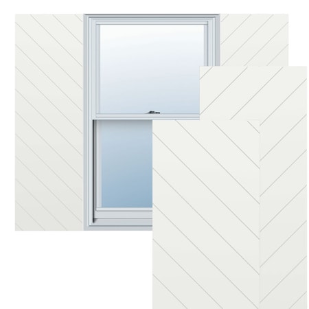 Ekena Millwork 15W x 80H True Fit PVC Diagonal Slat Modern Style Fixed Mount Shutters, Unfinished, PR TFP001DG15X080UN