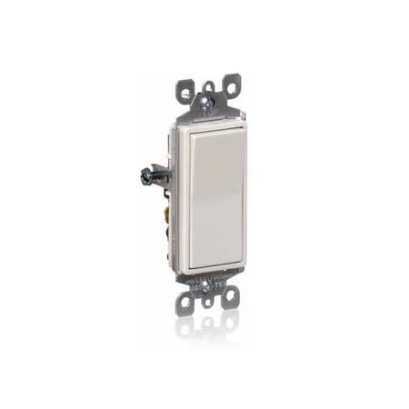 Leviton Decora Rocker Single-Pole AC Quiet Switch, 15 Amp, 120/277 Volt, Light Almond 5601-2T