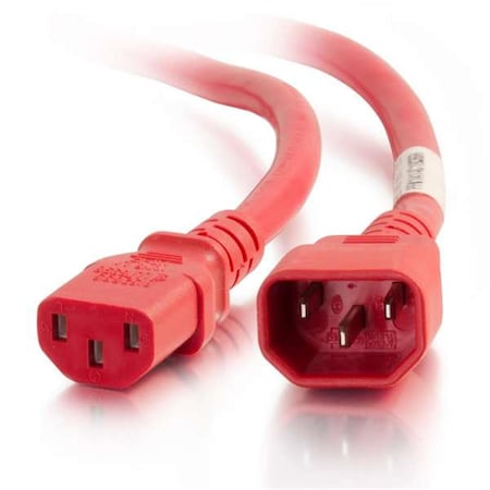 Cb Distributing 3 ft. 14AWG Power Cord - IEC320C14 to IEC320C13 - Red ST256850