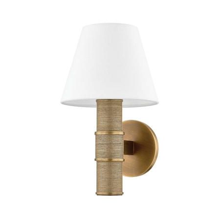 Troy Lighting Denton 1 Light Wall Sconce 7.75 In. Patina Brass B1513-PBR