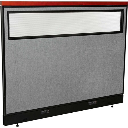 Global Industrial Interion Deluxe Electric Office Partition Panel with Partial Window, 60-1/4"W x 47-1/2"H, Gray 694771WEGY