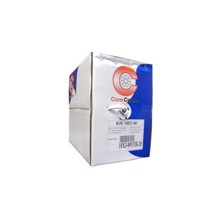 Cable Wholesale Plenum Bulk RG59 Coaxial Cable, White, CMP, 20 AWG, Pullbox, 1000 foot 11X3-091TH-20