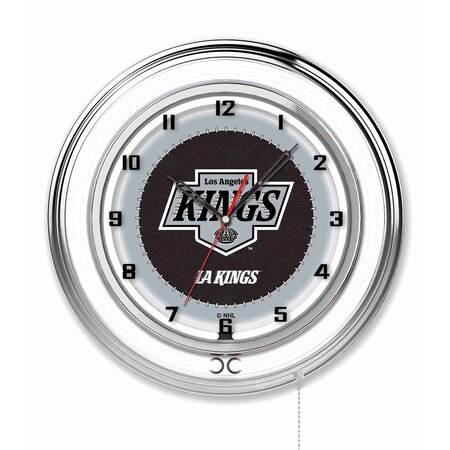 Holland Bar Stool Co Los Angeles Kings Double Neon 19" Clock, NHL Clk19LAKing