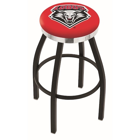 Holland Bar Stool Co 30" Blk Wrinkle New Mexico Swivel Bar Stool, Chrome Ring L8B2C30NewMex
