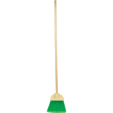 Bruske 9'' W. x 37'' L. Wood Handle Flared Lobby Household Broom Green Bristles 5407-12