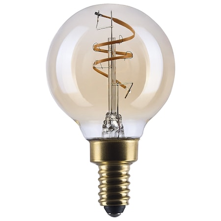 Satco 3.5 Watt G16.5 LED 2000K CCT Candelabra Base Clear Glass Amber Coil Filament Dimmable 120 Volt S14209